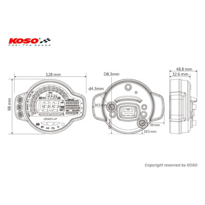 Digitální tachometr KOSO MS-01