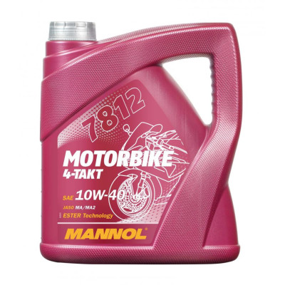 Motorový olej MANNOL 4T MOTORBIKE 10W40 4L ESTER + MA2 (API SN)
