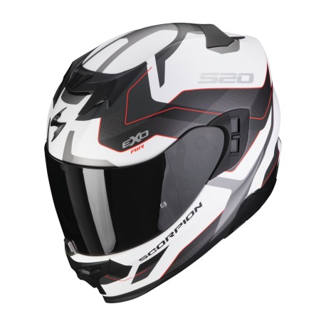 Moto přilba SCORPION EXO-520 EVO AIR ELAN (bílo/stříbrno/červená)