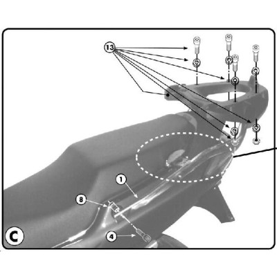 KZ257 nosič kufru HONDA VFR 800 (98-01)