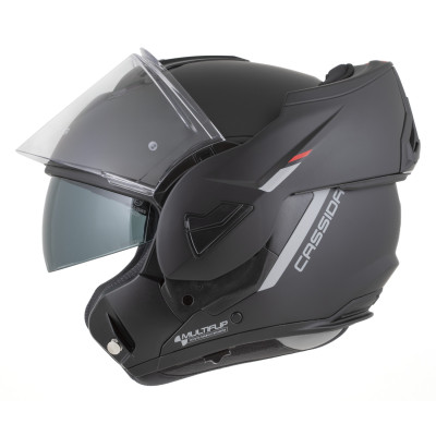 přilba MultiFlip Solid, CASSIDA (černá matná/červená/šedá) 2026