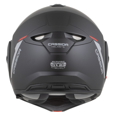 přilba MultiFlip Solid, CASSIDA (černá matná/červená/šedá) 2026
