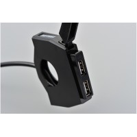 Moto zásuvka DAYTONA USB-A tenká, dvojitá
