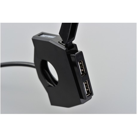 Moto zásuvka DAYTONA USB-A tenká, dvojitá