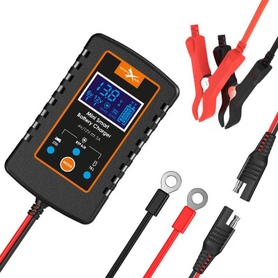 Nabíječka BIKETEC MINI s příslušenstvím pro motobaterie a autobaterie 6V/12V VVRLA, AGM, VLA, SLA, EFB, WET, GEL, LEAD-ACID