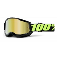 Motokrosové brýle STRATA 2, 100% BRÝLE UPSOL (zrcadlové zlaté plexi)