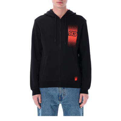 mikina na zip Marc Marquez 93, (černá, červená)