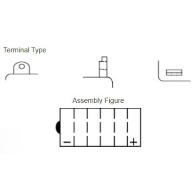 motobaterie 12V, YB12AL-A2, 12,6Ah, 150A, konvenční YUMICRON 134x80x160, YUASA originál (vč. balení elektrolytu)