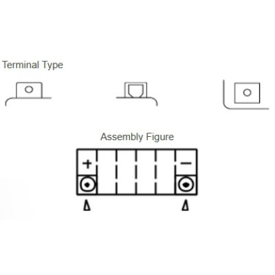 motobaterie 12V, YTX14-BS, 12,6Ah, 200A, bezúdržbová MF AGM 150x87x145, YUASA originál (vč. balení elektrolytu)