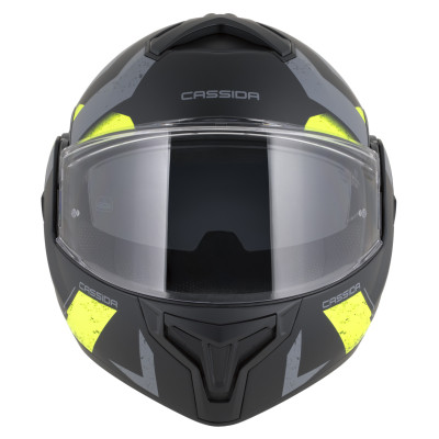 přilba MultiFlip Korp, CASSIDA (černá matná/žlutá fluo/šedá) 2026
