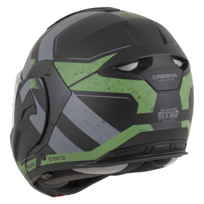 přilba MultiFlip Korp, CASSIDA (černá matná/zelená/šedá) 2026