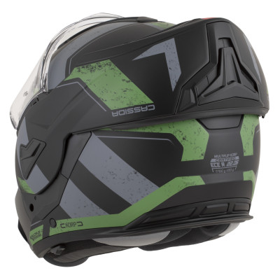 přilba MultiFlip Korp, CASSIDA (černá matná/zelená/šedá) 2026