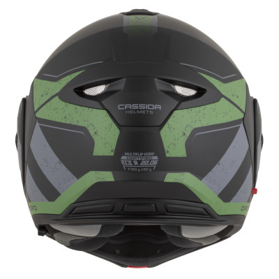 přilba MultiFlip Korp, CASSIDA (černá matná/zelená/šedá) 2026