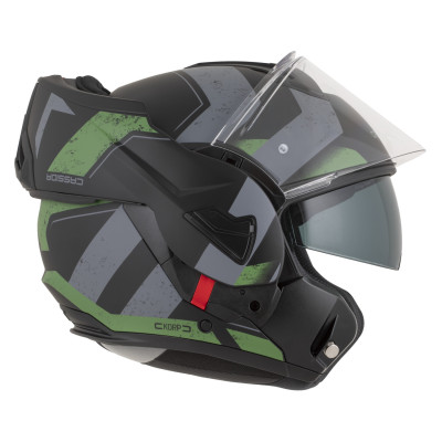 přilba MultiFlip Korp, CASSIDA (černá matná/zelená/šedá) 2026