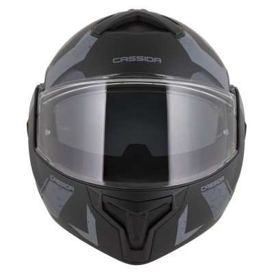 přilba MultiFlip Korp, CASSIDA (černá matná/tmavě šedá/šedá) 2026