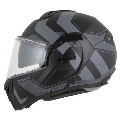 přilba MultiFlip Korp, CASSIDA (černá matná/tmavě šedá/šedá) 2026