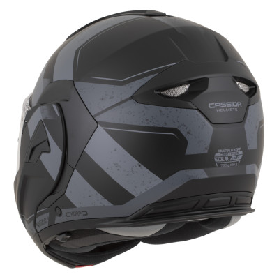 přilba MultiFlip Korp, CASSIDA (černá matná/tmavě šedá/šedá) 2026