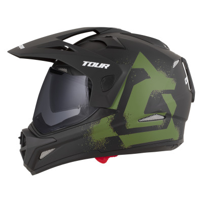 přilba Tour 2.0 Crew, CASSIDA (černá matná/tmavě zelená, plexi s přípravou pro Pinlock) 2026