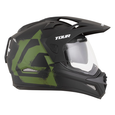 přilba Tour 2.0 Crew, CASSIDA (černá matná/tmavě zelená, plexi s přípravou pro Pinlock) 2026