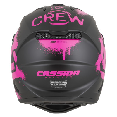 přilba Cross Cup 2 Crew Junior, CASSIDA, dětská (černá matná/růžová fluo) 2026