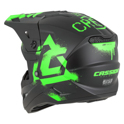 přilba Cross Cup 2 Crew Junior, CASSIDA, dětská (černá matná/zelená fluo) 2026