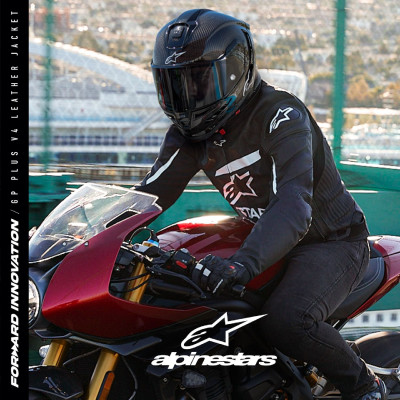 bunda GP PLUS 4, ALPINESTARS (černá/bílá) 2025