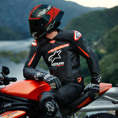 bunda GP PLUS R 4 AIRFLOW, ALPINESTARS (černá/červená fluo/bílá) 2025