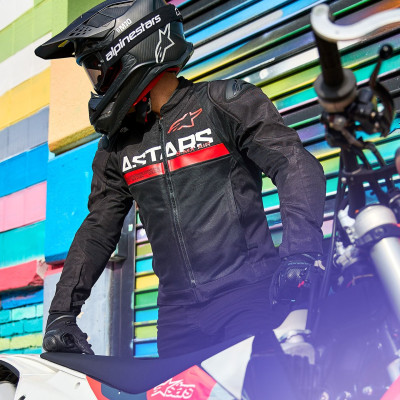 bunda SMX AIR, ALPINESTARS (černá/červená fluo) 2025