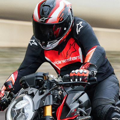 bunda FASTER 3, ALPINESTARS (černá/červená fluo) 2025