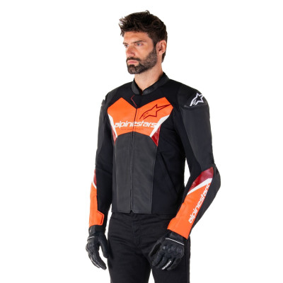 bunda FASTER 3, ALPINESTARS (černá/červená fluo) 2025