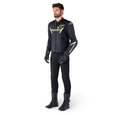 bunda FASTER 3 AIRFLOW, ALPINESTARS (černá/bílá/žlutá fluo) 2025