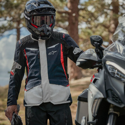 bunda ST-1 WATERPROOF, ALPINESTARS (tmavě modrá/černá/červená) 2025