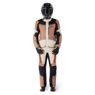 bunda ST-1 WATERPROOF, ALPINESTARS (tmavá khaki/písková/černá/červená fluo) 2025