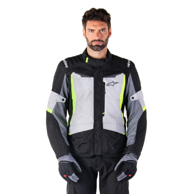 bunda ST-1 WATERPROOF, ALPINESTARS (světle šedá/černá/žlutá fluo) 2025