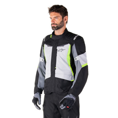 bunda ST-1 WATERPROOF, ALPINESTARS (světle šedá/černá/žlutá fluo) 2025