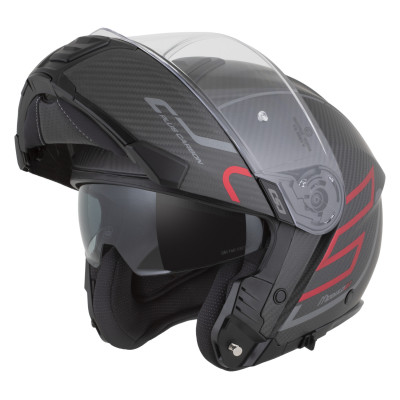 přilba Modulo 2.1 Plus Carbon, CASSIDA (carbon matná/červená metalická/reflexní stříbrná/černá) 2026