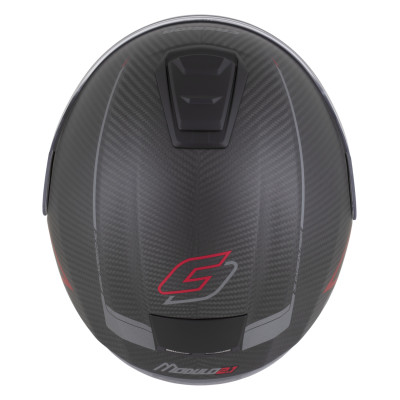 přilba Modulo 2.1 Plus Carbon, CASSIDA (carbon matná/červená metalická/reflexní stříbrná/černá) 2026