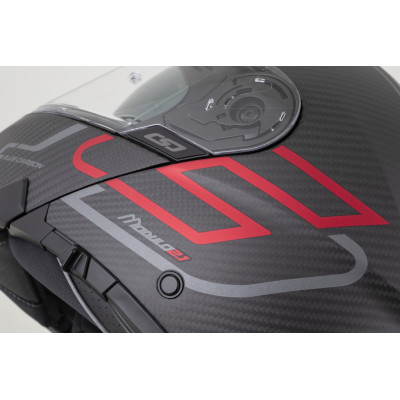 přilba Modulo 2.1 Plus Carbon, CASSIDA (carbon matná/červená metalická/reflexní stříbrná/černá) 2026