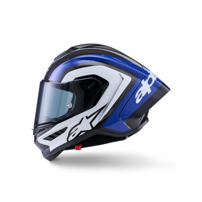 přilba SUPERTECH R10 ARIUS, ALPINESTARS (karbon/modrá/bílá) 2026