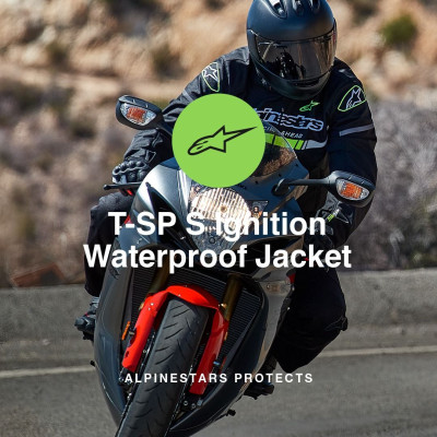 bunda T-SP S IGNITION WATERPROOF, ALPINESTARS (černá/bílá/červená fluo) 2025