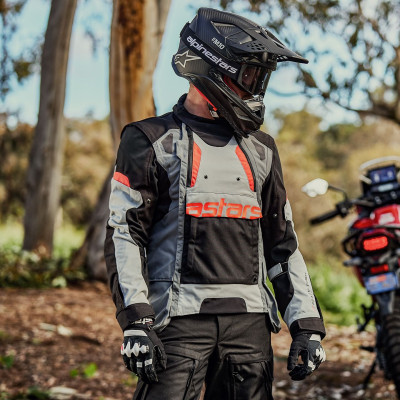 bunda HALO DRYSTAR, ALPINESTARS (světle šedá/tmavě šedá/černá/červená fluo) 2025