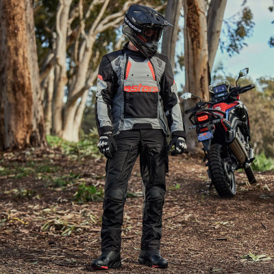 bunda HALO DRYSTAR, ALPINESTARS (světle šedá/tmavě šedá/černá/červená fluo) 2025