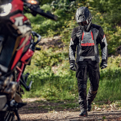 bunda HALO DRYSTAR, ALPINESTARS (světle šedá/tmavě šedá/černá/červená fluo) 2025