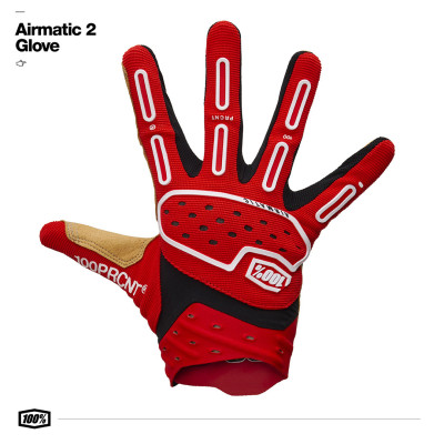 rukavice AIRMATIC 2, 100% - USA (červená/černá)