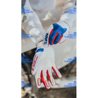 rukavice ITRACK, 100% - USA (modrá/bílá)
