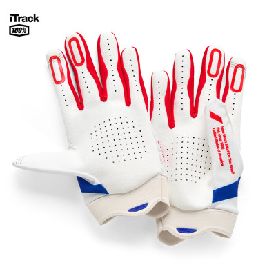 rukavice ITRACK, 100% - USA (modrá/bílá)