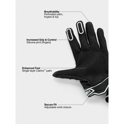 rukavice RIDEFIT, 100% - USA (černá)