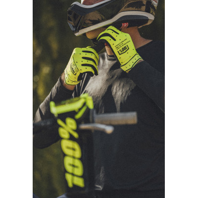 rukavice RIDEFIT, 100% - USA (fluo žlutá)