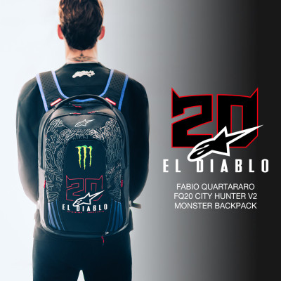 batoh CITY HUNTER V2 FQ20 MONSTER kolekce, ALPINESTARS (černá/červená fluo/modrá/zelená, objem 22 l) 2026