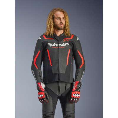 bunda GP FORCE V2, ALPINESTARS (černá/červená fluo/bílá) 2026